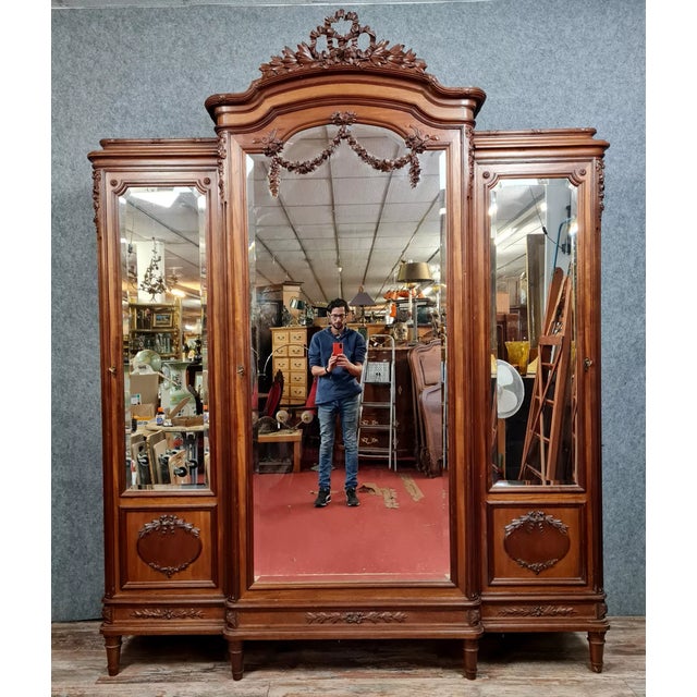 Louis XVI Bookcase in Mahogany, 1850s For Sale - Image 6 of 6