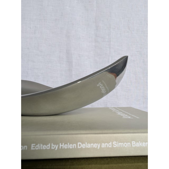 Vintage Brushed Chrome Metal Catch All, 1980s For Sale - Image 9 of 12