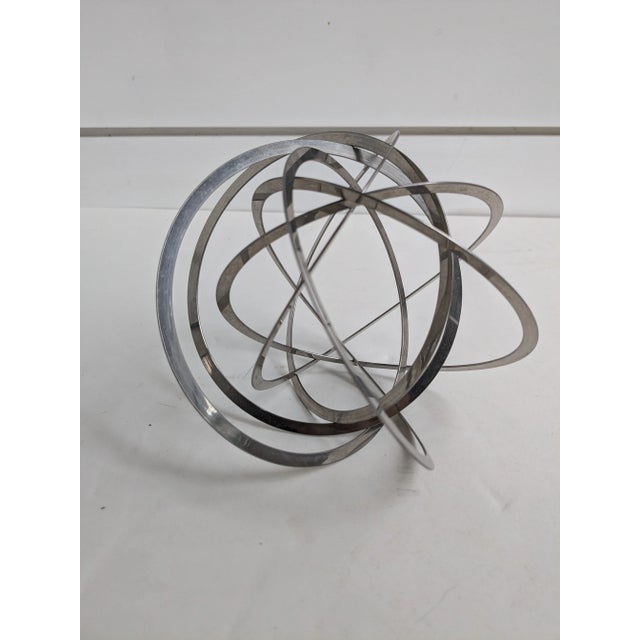 Silver Trio of Silver Tone Metal Spherical Balls, Late 20th Century For Sale - Image 8 of 12