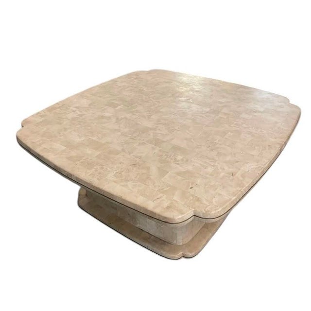 Hollywood Regency Vintage Hollywood Regency Tessellated Resin Square Coffee Table For Sale - Image 3 of 12