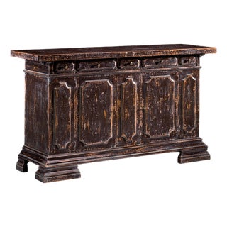 Rustic Italian Burgundy Sideboard For Sale