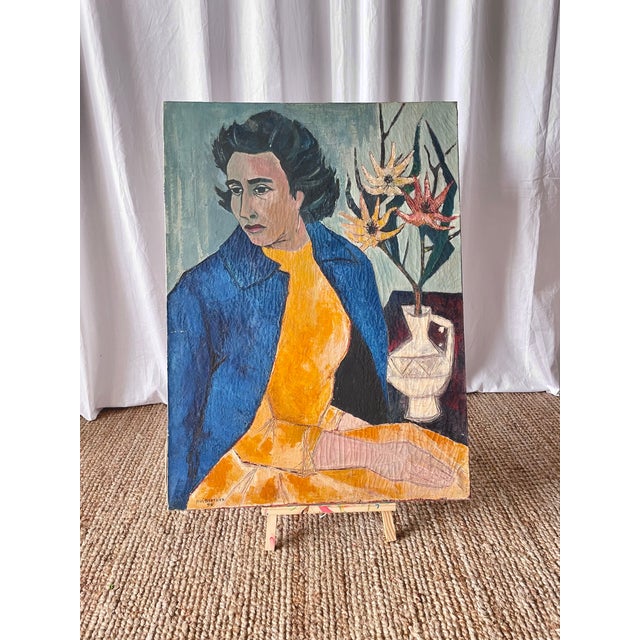 School of Paris Jean Berthier, Female Portrait, 1956, Oil on Canvas For Sale - Image 10 of 10