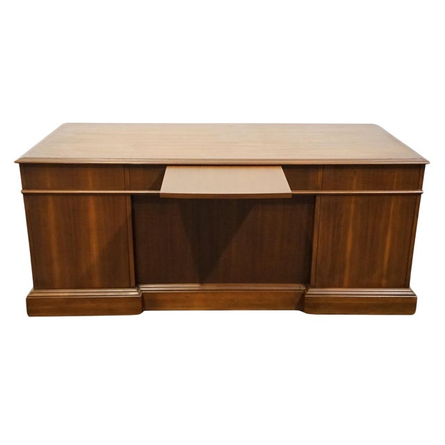 Late 20th Century Rway Furniture of Sheboygan, Wi Solid Mahogany Traditional Style 73" Executive Office Desk For Sale - Image 11 of 12