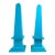 Pair of Hand-Painted Solid Wood Decorative Obelisks – Vibrant Turquoise Color For Sale