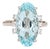 5.91ct Elongated Aquamarine Ring Vintage 18k White Gold Sz 5.75 Fine Jewelry For Sale