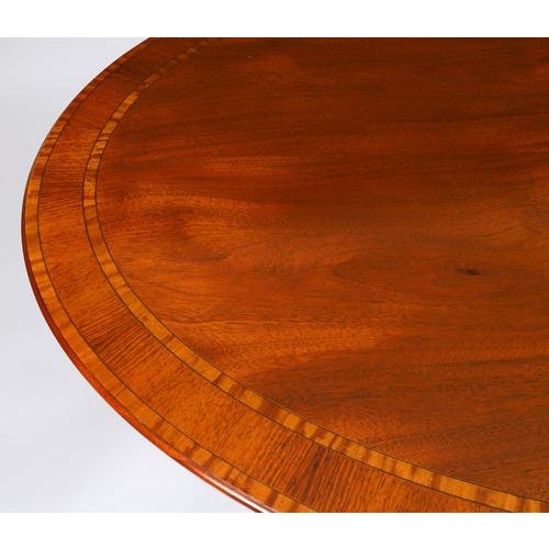 Wood Vintage Oval Mahogany Tilt Top Dining Table by William Tillman, 1980s For Sale - Image 7 of 18