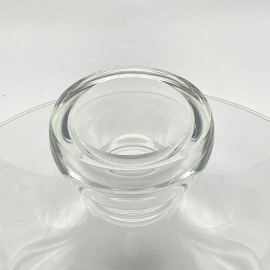 Transparent Steuben “Magnolia” Centerpiece Crystal Pedestal Footed Bowl 12” #8741 (Please Read) For Sale - Image 8 of 12