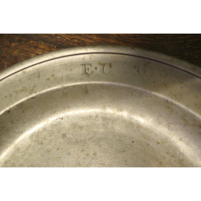 Large Antique English Pewter Plates by Thomas Alderson, Set of 2 For Sale - Image 6 of 8