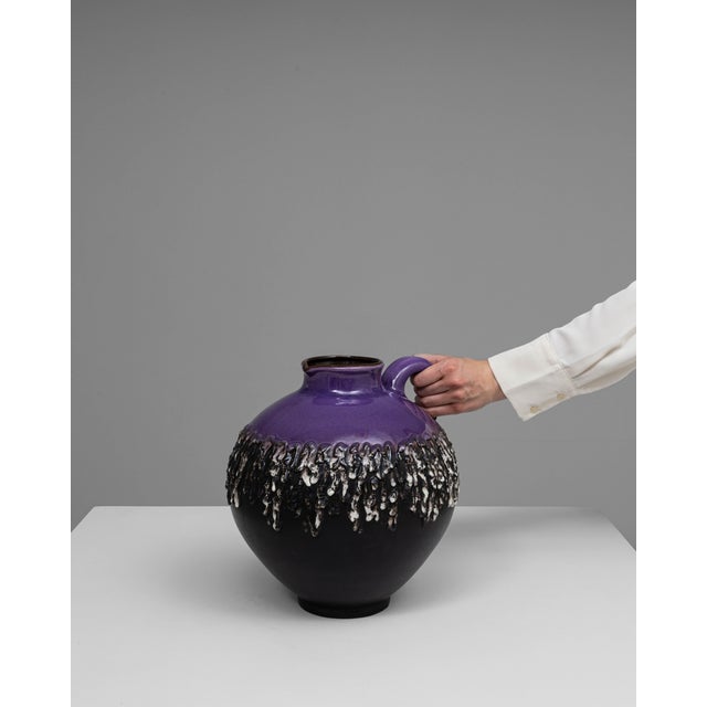 Traditional 20th Century German Fat Lava Ceramic Jug For Sale - Image 3 of 18