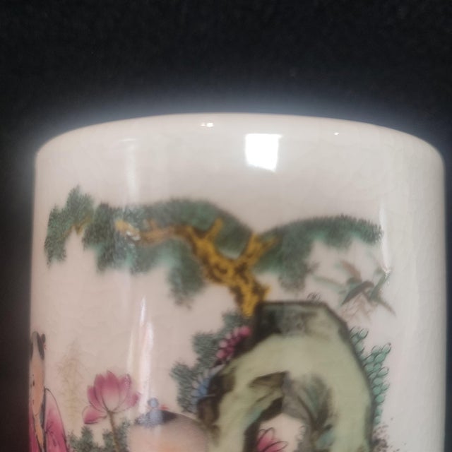 Ceramic Chinese Ceramic Pot,Famille Rose Porcelain Brush Pot Hand Painted Playing Children Pattern For Sale - Image 7 of 10