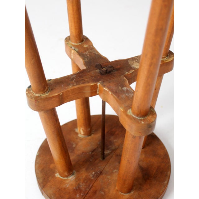 Antique Round Wood Stool Side Table For Sale - Image 17 of 18