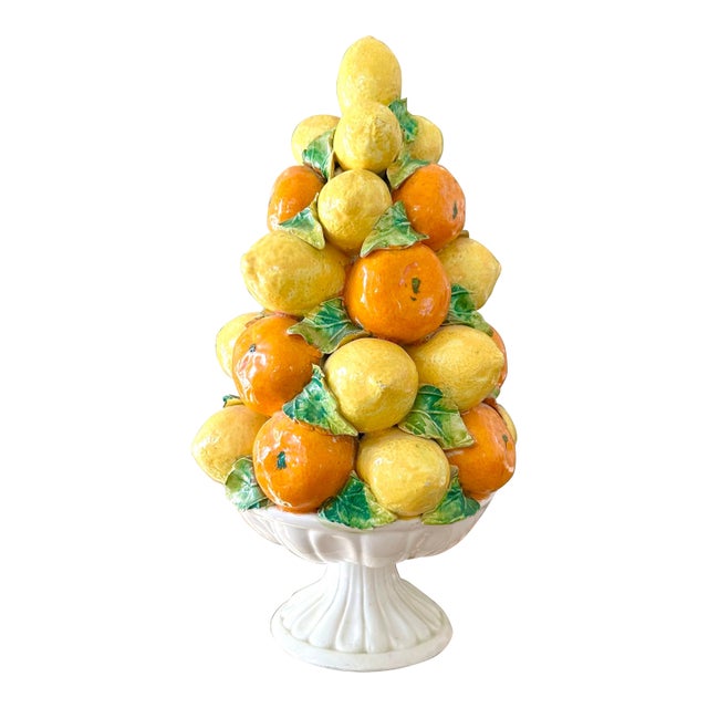 Vintage Italian Lemon Orange Basket For Sale