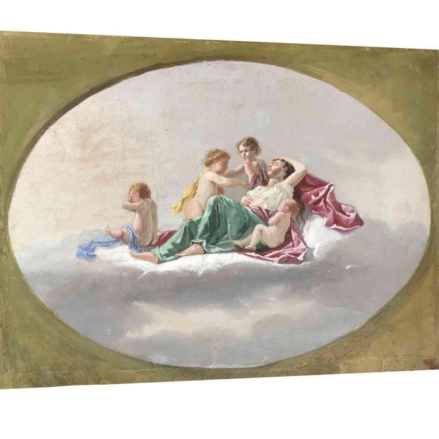 Ecstasy with Cupids, 1800s, Mixed Media For Sale - Image 3 of 12