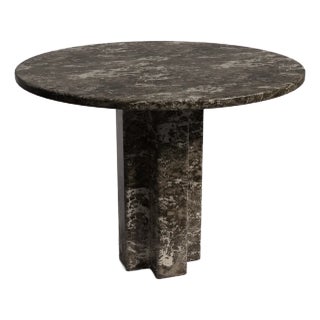 Arti Emperador Dark Marble Round Dining Table 40" For Sale