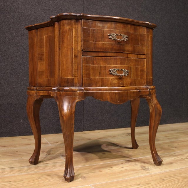 Brown Mid-20th Century Venetian Bedside Tables, 1950, Set of 2 For Sale - Image 8 of 13