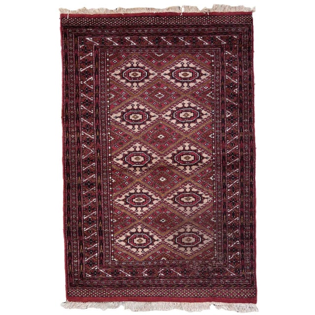 1970s Handmade Vintage Afghan Ersari Rug 4' X 6' For Sale - Image 13 of 13