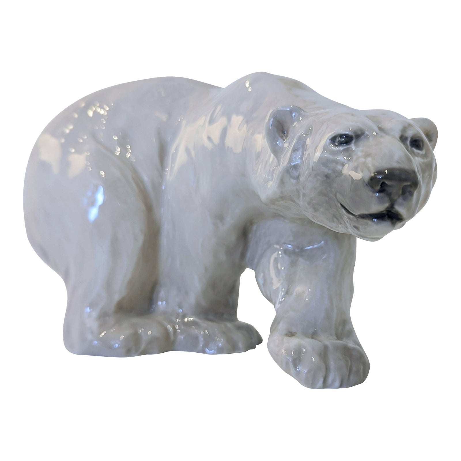 Royal Copenhagen Crouching Polar Bear by Knud Kyhn | Chairish