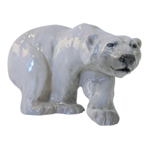 Royal Copenhagen Crouching Polar Bear by Knud Kyhn