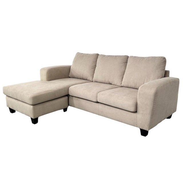 Reversible corner sofa (left or right corner) in beige fabric