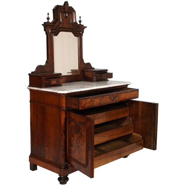 19th Century Chest of Drawers and Mirror from Cucchi & Sola Ammobiliamenti Torino, Set of 2 For Sale - Image 9 of 14