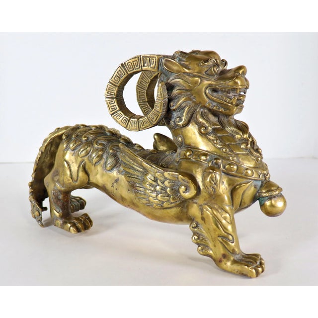 Chinese Early 20th Century Chinese Bronze Bixie Figure For Sale - Image 3 of 13