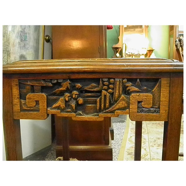 Mid 20th Century Heavily Carved Wood Asian Nesting Tables Set of 4 For Sale In Dallas - Image 6 of 10