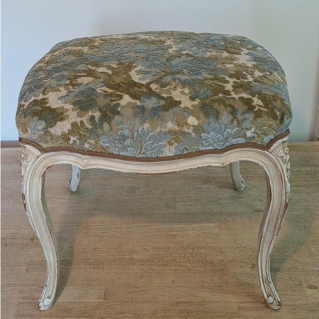Antique French Footstool in Cowtan & Tout Walden in Sky For Sale - Image 4 of 8