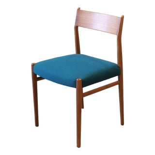 Dining Chairs Model 418 in Teak and Green Wool Upholstery by Arne Vodder for Sibast, 1960s, Set of 4 For Sale