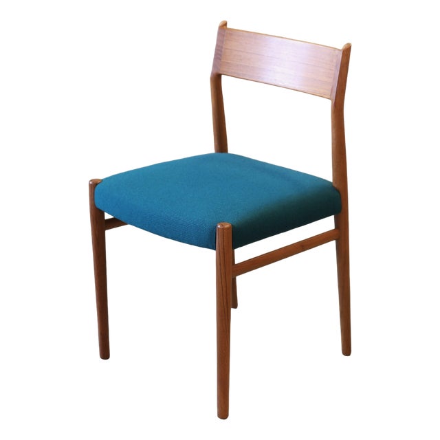 Dining Chairs Model 418 in Teak and Green Wool Upholstery by Arne Vodder for Sibast, 1960s, Set of 4 For Sale