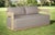 Eclipse Outdoor Solid Teak Wood Love Seat Natural - Gray Fabric For Sale - Image 10 of 11