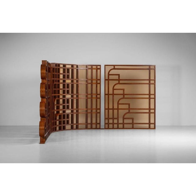 Room Dividers in Walnut and Glass, Italy, 1970, Set of 4 For Sale - Image 13 of 18
