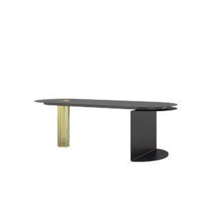 LANGE(R)TISCH Table in Anodized Aluminum with Acrylic Base by Morphine Collective and BureauL For Sale