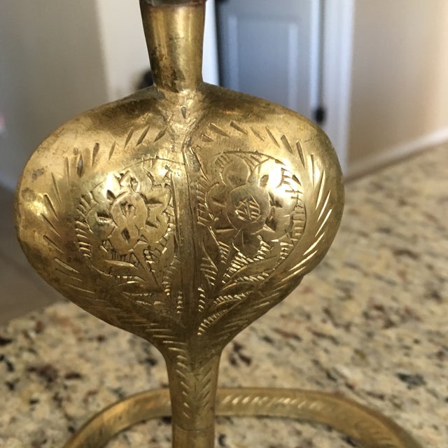 Bohemian Brass Cobra Candle Holder Chairish