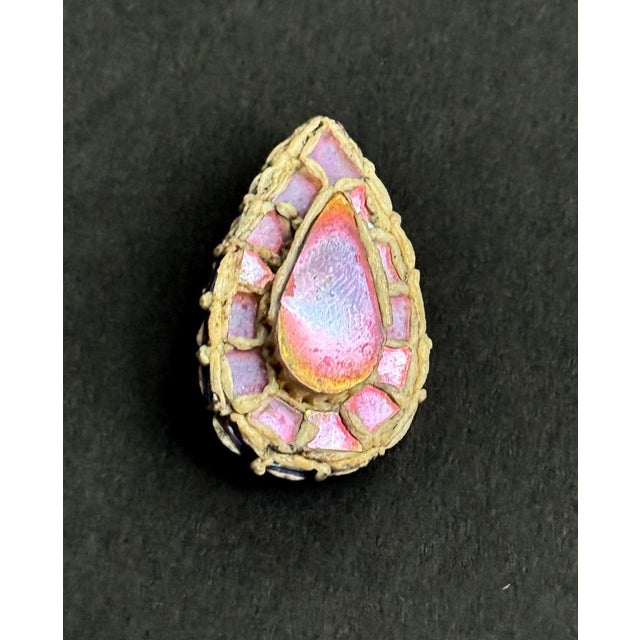 Yellow French Talosel Brooch with Glass Inlay by Line Vautrin Branded For Sale - Image 8 of 12