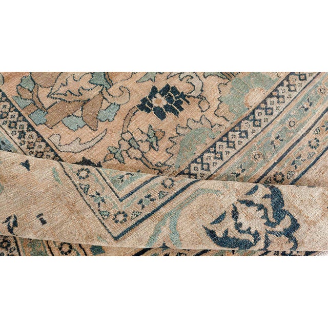 Early 20th Century Neutral Brown Persian Meshad Handwoven Wool Rug For Sale In New York - Image 6 of 10