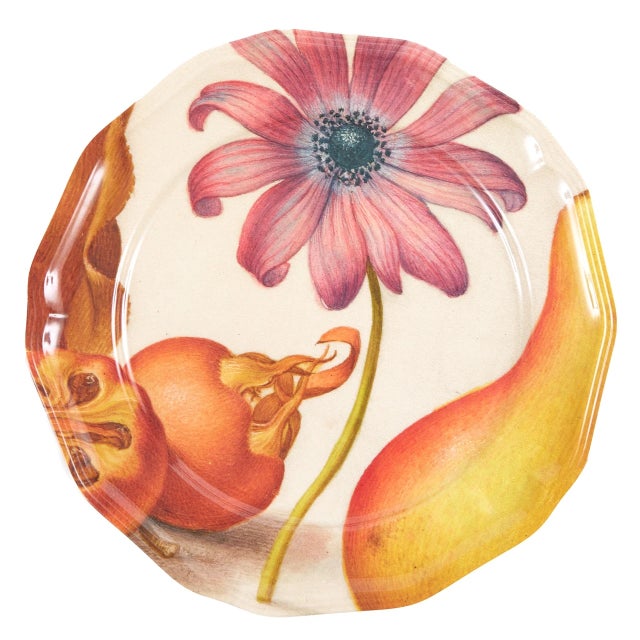 Illustration Botaniste Flower Side Plates, Set of 4 For Sale - Image 3 of 8