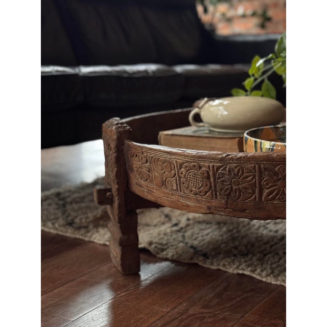 Antique Indian Chakki Grinding Table, Circa 1910 For Sale - Image 10 of 10