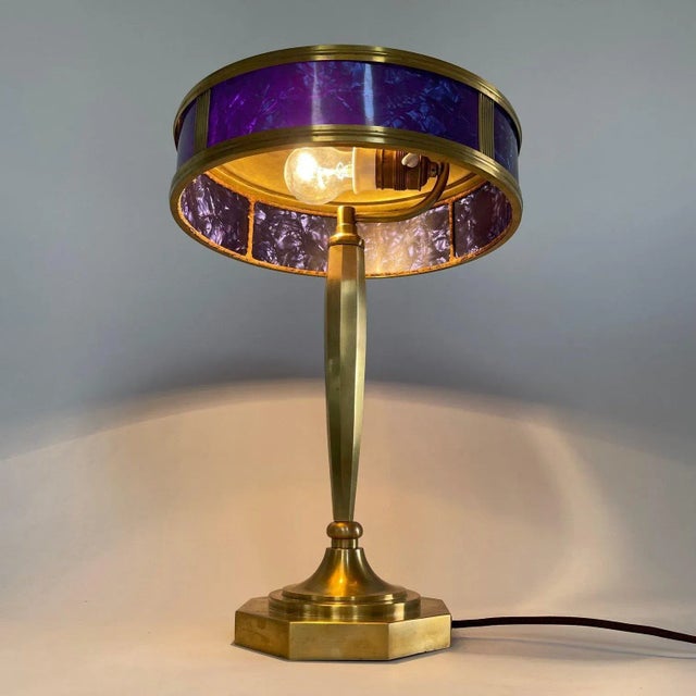 Art Deco Brass Table Lamp, 1930s For Sale - Image 9 of 12