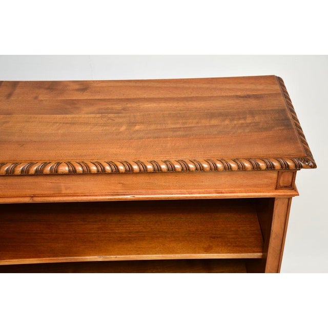 Antique Walnut Open Bookcase, 1920 For Sale - Image 10 of 11