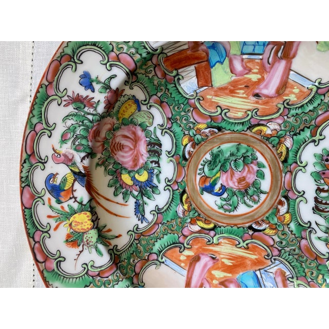 Chinese Export Porcelain Rose Medallion Soup Bowl, 19th Century For Sale - Image 4 of 6
