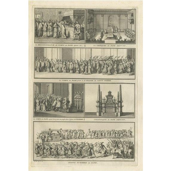 Early 18th Century Picart, Rituals & Ceremonies for the Death of a Pope, 1724, Print For Sale - Image 5 of 5