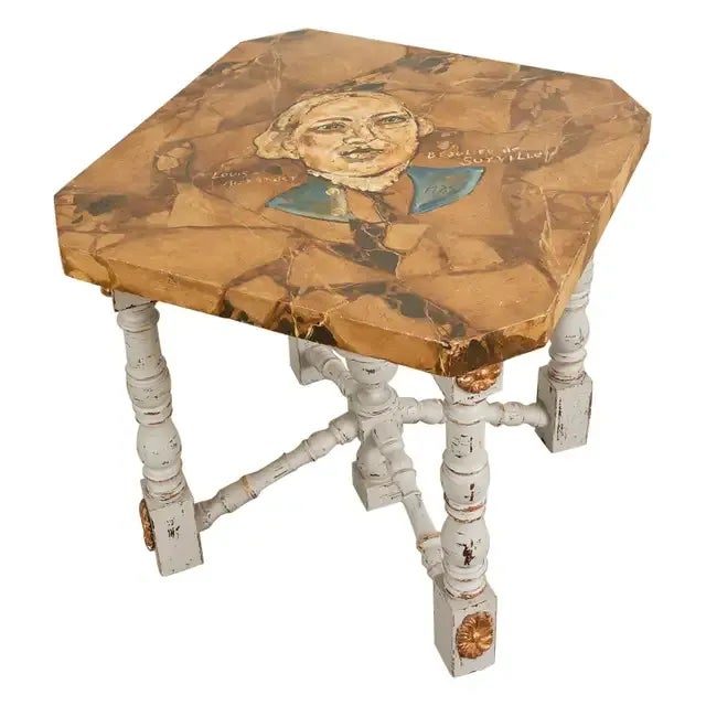Louis XIV Style Center Table Painted by Artist Ira Yeager For Sale - Image 13 of 13