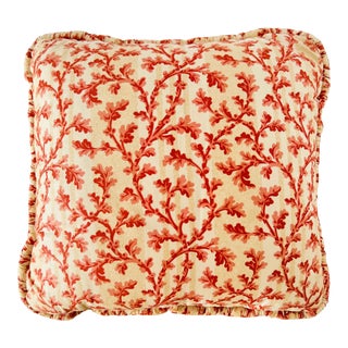 Vintage Floral Chintz Designer Small Pillow With Feather Insert For Sale