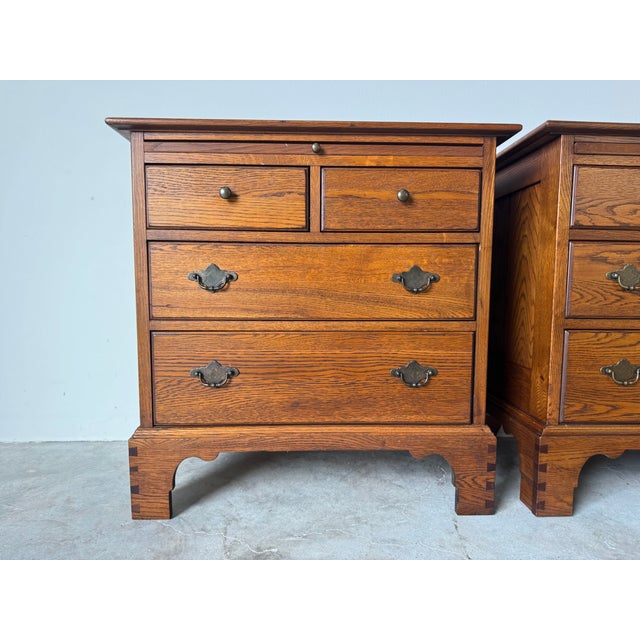 Pair of Drexel Studio Wooden Nightstands With Four Drawers & Pull-Out Tray For Sale In Miami - Image 6 of 18