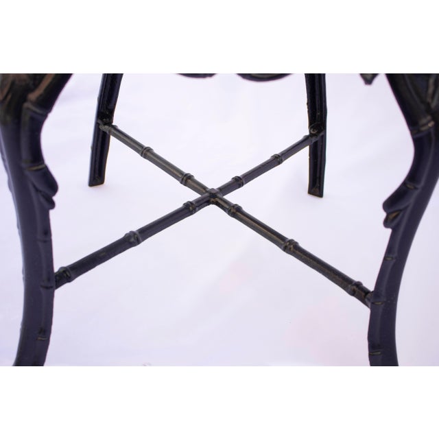 Late 20th Century Late 20th Century Bamboo-Style Aluminum Arm Chairs - Set of 4 For Sale - Image 5 of 5