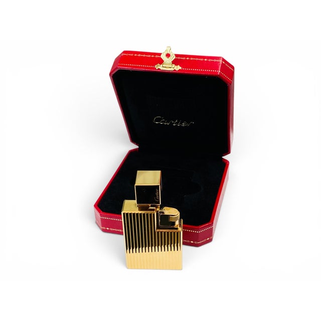 Gold-Plated Pocket Lighter with Engine-Turned Decoration from Cartier For Sale - Image 11 of 16