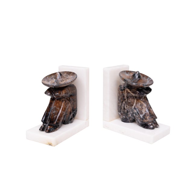 White Marble Bookends, 1970s, Set of 2 For Sale - Image 6 of 10