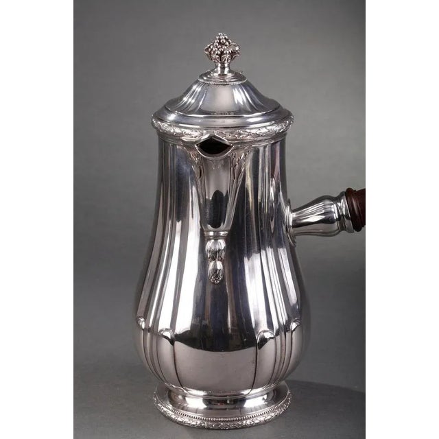 1930s French Silver Hot Chocolate Pot or Coffee Pot by Puiforcat For Sale - Image 5 of 18