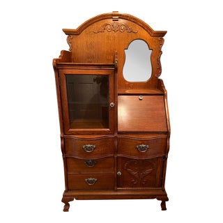 Lexington Furniture Victorian Sampler Collection Side by Side Secretary Desk/ Vanity Cabinet For Sale