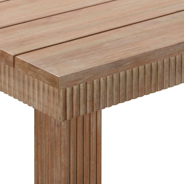 Cassie Natural 75 Inch Rectangular Outdoor Dining Table For Sale - Image 4 of 6